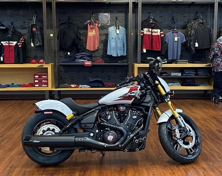 2025 Indian Motorcycle® 101 Scout® Ghost White Metallic with Graphics