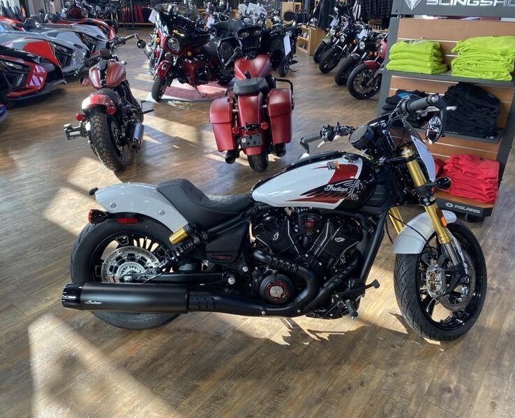 2025 Indian Motorcycle® 101 Scout® Ghost White Metallic with Graphics