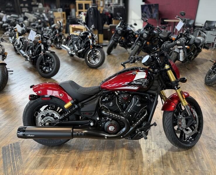 2025 Indian Motorcycle® 101 Scout® Sunset Red Metallic with Graphics